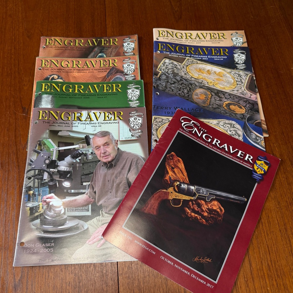 FEGA The Engraver Journal of Firearms Engraving 6 Issue Lot 2004 2005 2017 FEGA
